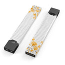 Karamfila Yellow & Gray Floral V16 - Premium Decal Protective Skin-Wrap Sticker compatible with the Juul Labs vaping device