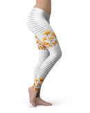 Karamfila Yellow & Gray Floral V16 - All Over Print Womens Leggings / Yoga or Workout Pants