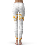 Karamfila Yellow & Gray Floral V16 - All Over Print Womens Leggings / Yoga or Workout Pants
