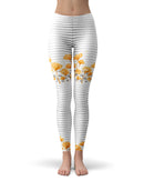 Karamfila Yellow & Gray Floral V16 - All Over Print Womens Leggings / Yoga or Workout Pants