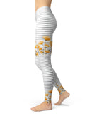 Karamfila Yellow & Gray Floral V16 - All Over Print Womens Leggings / Yoga or Workout Pants