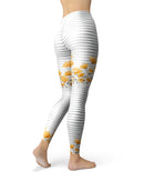 Karamfila Yellow & Gray Floral V16 - All Over Print Womens Leggings / Yoga or Workout Pants