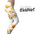 Karamfila Yellow & Gray Floral V1 - All Over Print Womens Leggings / Yoga or Workout Pants