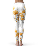 Karamfila Yellow & Gray Floral V1 - All Over Print Womens Leggings / Yoga or Workout Pants