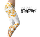 Karamfila Yellow & Gray Floral V2 - All Over Print Womens Leggings / Yoga or Workout Pants