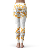 Karamfila Yellow & Gray Floral V2 - All Over Print Womens Leggings / Yoga or Workout Pants