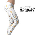 Karamfila Yellow & Gray Floral V3 - All Over Print Womens Leggings / Yoga or Workout Pants