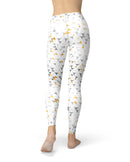 Karamfila Yellow & Gray Floral V3 - All Over Print Womens Leggings / Yoga or Workout Pants