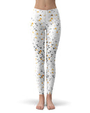 Karamfila Yellow & Gray Floral V3 - All Over Print Womens Leggings / Yoga or Workout Pants