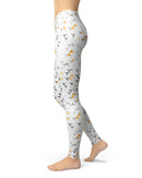 Karamfila Yellow & Gray Floral V3 - All Over Print Womens Leggings / Yoga or Workout Pants