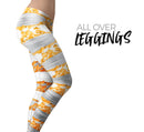 Karamfila Yellow & Gray Floral V4 - All Over Print Womens Leggings / Yoga or Workout Pants