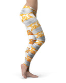 Karamfila Yellow & Gray Floral V4 - All Over Print Womens Leggings / Yoga or Workout Pants