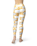 Karamfila Yellow & Gray Floral V4 - All Over Print Womens Leggings / Yoga or Workout Pants