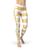 Karamfila Yellow & Gray Floral V4 - All Over Print Womens Leggings / Yoga or Workout Pants