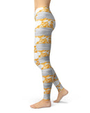 Karamfila Yellow & Gray Floral V4 - All Over Print Womens Leggings / Yoga or Workout Pants