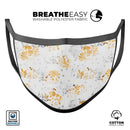 Karamfila Yellow & Gray Floral V5 - Made in USA Mouth Cover Unisex Anti-Dust Cotton Blend Reusable & Washable Face Mask with Adjustable Sizing for Adult or Child