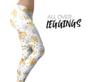 Karamfila Yellow & Gray Floral V5 - All Over Print Womens Leggings / Yoga or Workout Pants