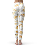 Karamfila Yellow & Gray Floral V5 - All Over Print Womens Leggings / Yoga or Workout Pants