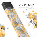 Karamfila Yellow & Gray Floral V6 - Premium Decal Protective Skin-Wrap Sticker compatible with the Juul Labs vaping device
