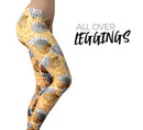 Karamfila Yellow & Gray Floral V6 - All Over Print Womens Leggings / Yoga or Workout Pants