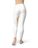 Karamfila Yellow & Gray Floral V7 - All Over Print Womens Leggings / Yoga or Workout Pants