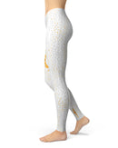 Karamfila Yellow & Gray Floral V7 - All Over Print Womens Leggings / Yoga or Workout Pants