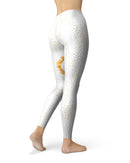 Karamfila Yellow & Gray Floral V7 - All Over Print Womens Leggings / Yoga or Workout Pants