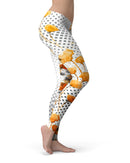 Karamfila Yellow & Gray Floral V8 - All Over Print Womens Leggings / Yoga or Workout Pants