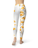 Karamfila Yellow & Gray Floral V8 - All Over Print Womens Leggings / Yoga or Workout Pants