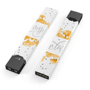 Karamfila Yellow & Gray Floral V9 - Premium Decal Protective Skin-Wrap Sticker compatible with the Juul Labs vaping device