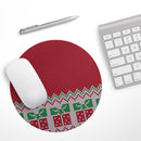 Knitted Ugly Christmas Sweater V6// WaterProof Rubber Foam Backed Anti-Slip Mouse Pad for Home Work Office or Gaming Computer Desk
