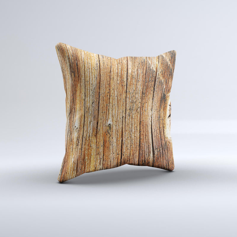Knobby Raw Wood ink-Fuzed Decorative Throw Pillow
