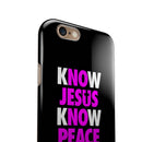 Know_Jesus_Know_Peace_-_White_and_Hot_Pink_Over_Black_-_iPhone_6s_-_Gold_-_Clear_Rubber_-_Hybrid_Case_-_Shopify_-_V5.jpg