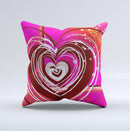 Large Deep Pink Heart ink-Fuzed Decorative Throw Pillow