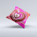 Large Deep Pink Heart ink-Fuzed Decorative Throw Pillow