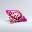 Large Deep Pink Heart ink-Fuzed Decorative Throw Pillow