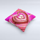 Large Deep Pink Heart ink-Fuzed Decorative Throw Pillow