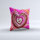 Large Deep Pink Heart ink-Fuzed Decorative Throw Pillow