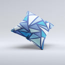 Large Vector Shards of Blue ink-Fuzed Decorative Throw Pillow