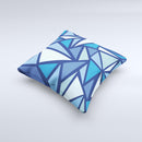 Large Vector Shards of Blue ink-Fuzed Decorative Throw Pillow