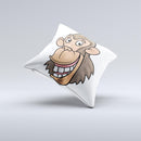 Laughing Vector Chimp Ink-Fuzed Decorative Throw Pillow