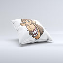 Laughing Vector Chimp Ink-Fuzed Decorative Throw Pillow
