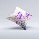 Lavender Flower Bed ink-Fuzed Decorative Throw Pillow