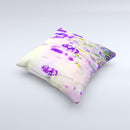 Lavender Flower Bed ink-Fuzed Decorative Throw Pillow