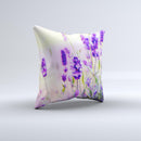 Lavender Flower Bed ink-Fuzed Decorative Throw Pillow