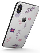 Lavender Twigs and Pink Little Flowers - iPhone X Skin-Kit
