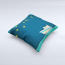 Layered Paper Night Ship with Gold Stars ink-Fuzed Decorative Throw Pillow