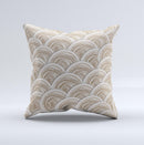 Layered Tan Circle Pattern ink-Fuzed Decorative Throw Pillow