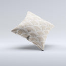 Layered Tan Circle Pattern ink-Fuzed Decorative Throw Pillow