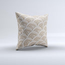 Layered Tan Circle Pattern ink-Fuzed Decorative Throw Pillow
